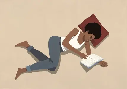 View from above of woman relaxing