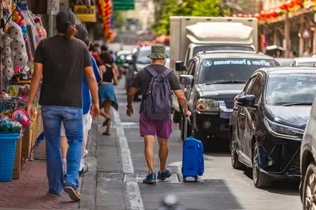BANGKOK  THAILAND   AUGUST 19  2025  Song Wat road  a new touri
