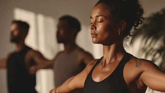 Woman yoga meditation relaxation group peaceful diverse fitness Calm diverse group practicing Woman yoga meditation relaxation group peaceful diverse fitness Calm diverse group practicing