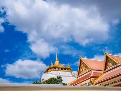 Inside Golden mountain  Phu Khao Thong at Wat Saket one of Ban