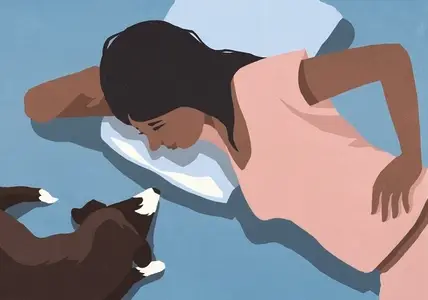 View from above young woman relaxing