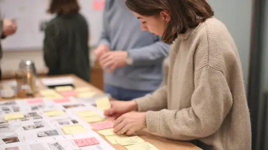 Creative brainstorming session with sticky notes collaboration team work planning ideas innovation design process Creative brainstorming session with sticky notes collaboration team work planning ideas innovation design process