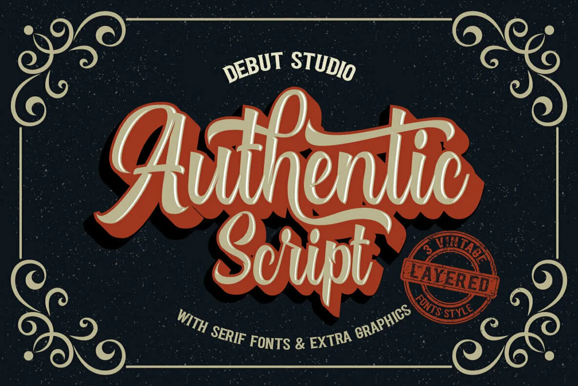 Authentic Layered Font