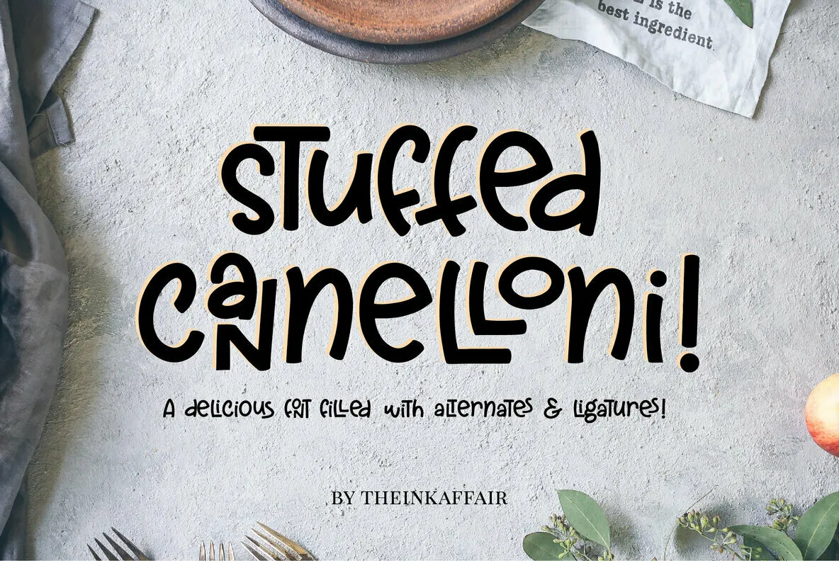 Stuffed Cannelloni Font - YouWorkForThem