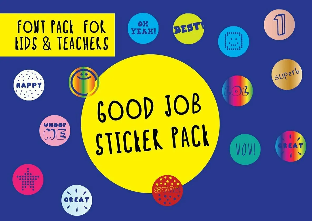 Good Job Stickers Font - YouWorkForThem