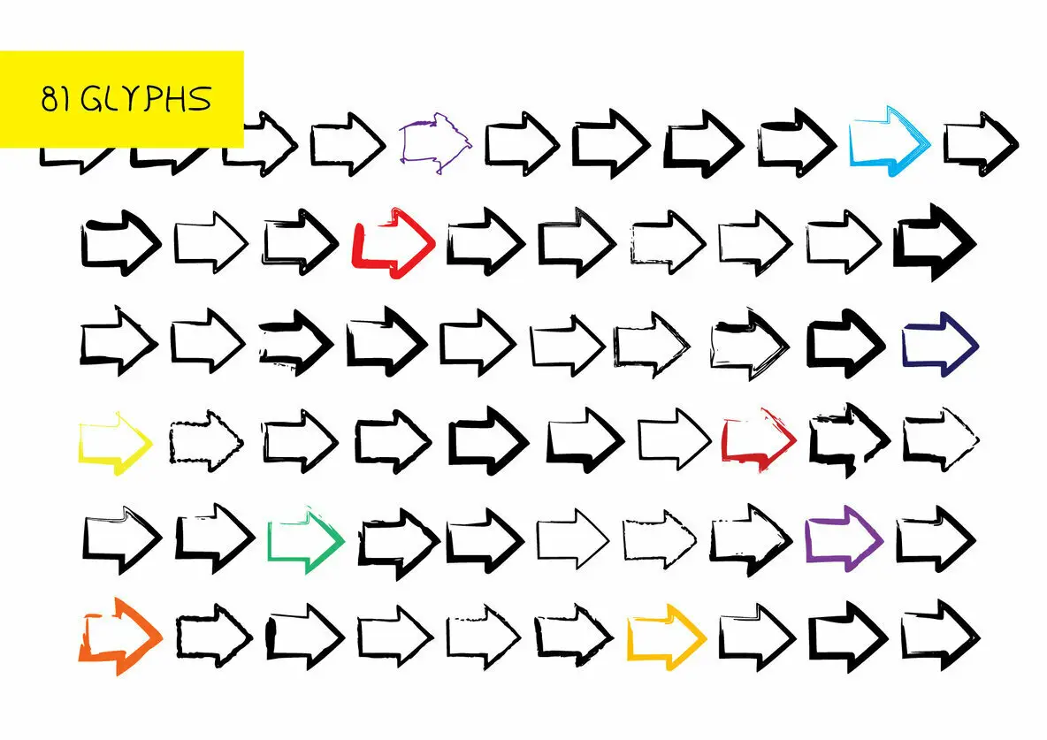 Bm Graphics Big Arrows Font Fontpath