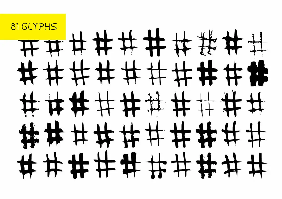 BM Graphics - Hash Tags Font - FontPath