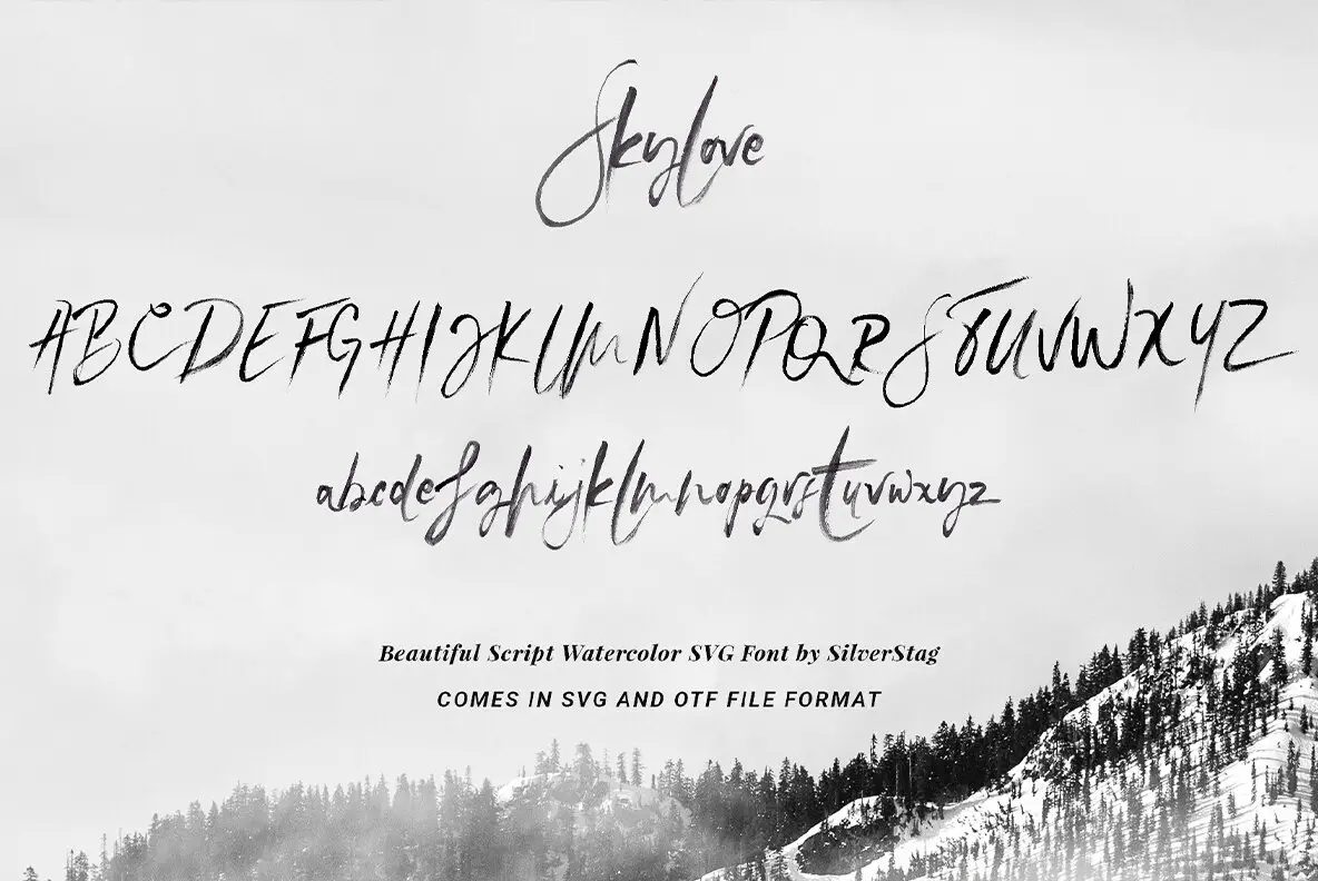 SkyLove - Watercolor SVG Font - YouWorkForThem