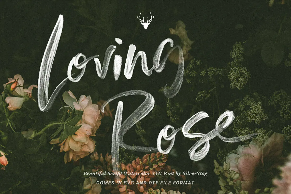 Loving Rose - Watercolor SVG Font