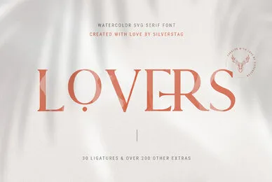 Lovers SVG Serif Font with Extras