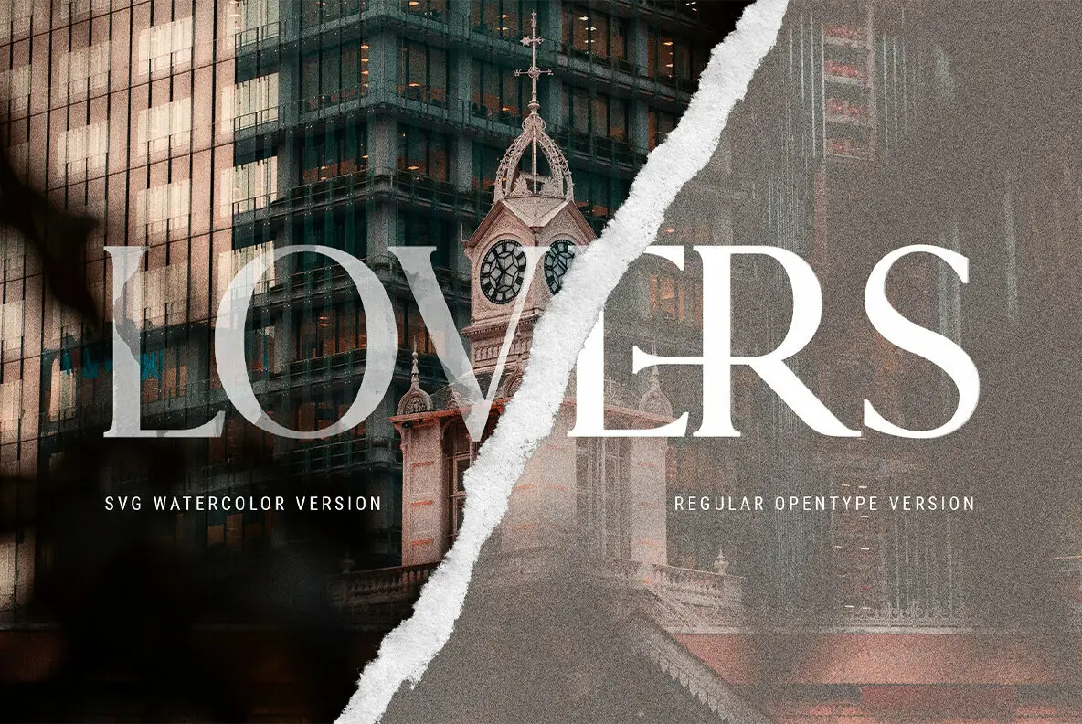 Lovers SVG Serif Font with Extras Font - FontPath