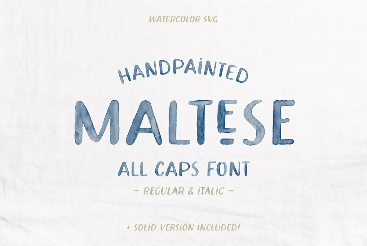 Maltese SVG Watercolor Font