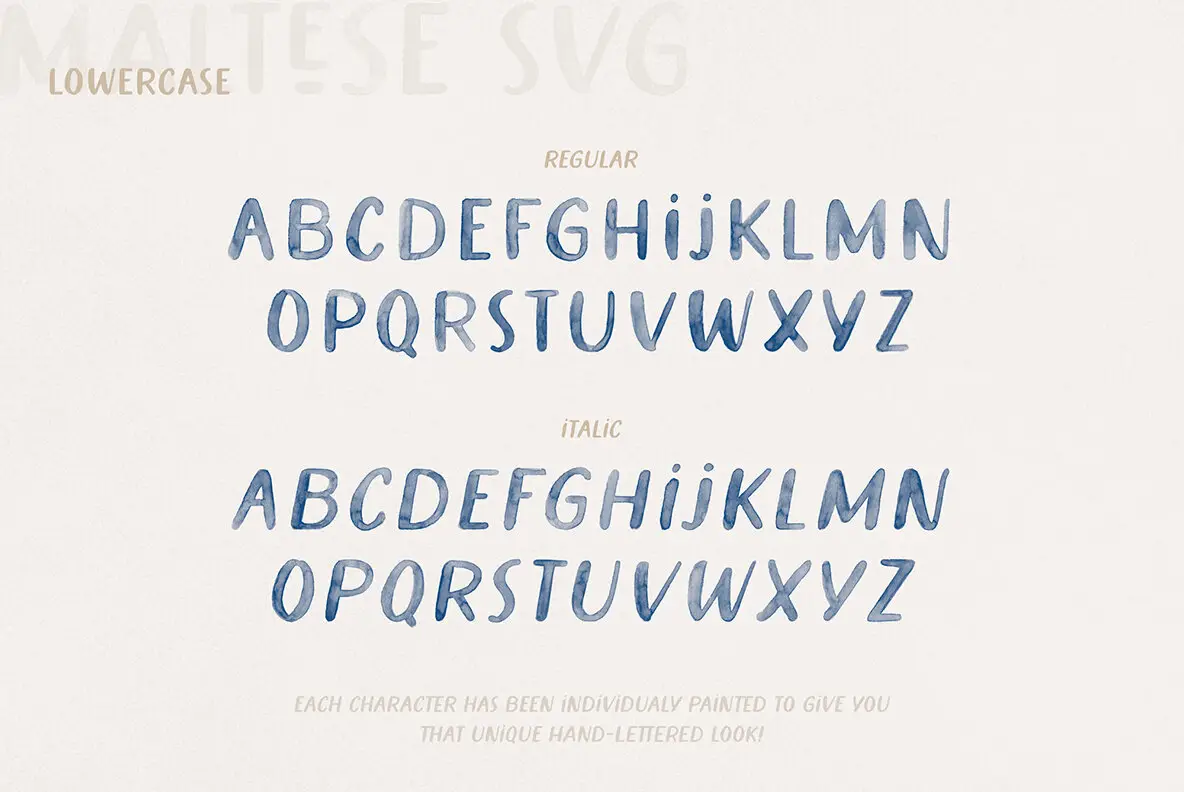 Maltese SVG Watercolor Font - YouWorkForThem