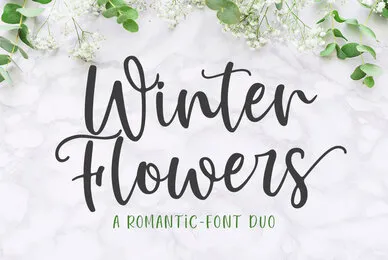 Winter Flowers Font Duo