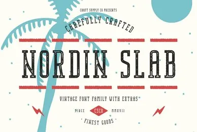 Nordin Slab Vintage Font Family