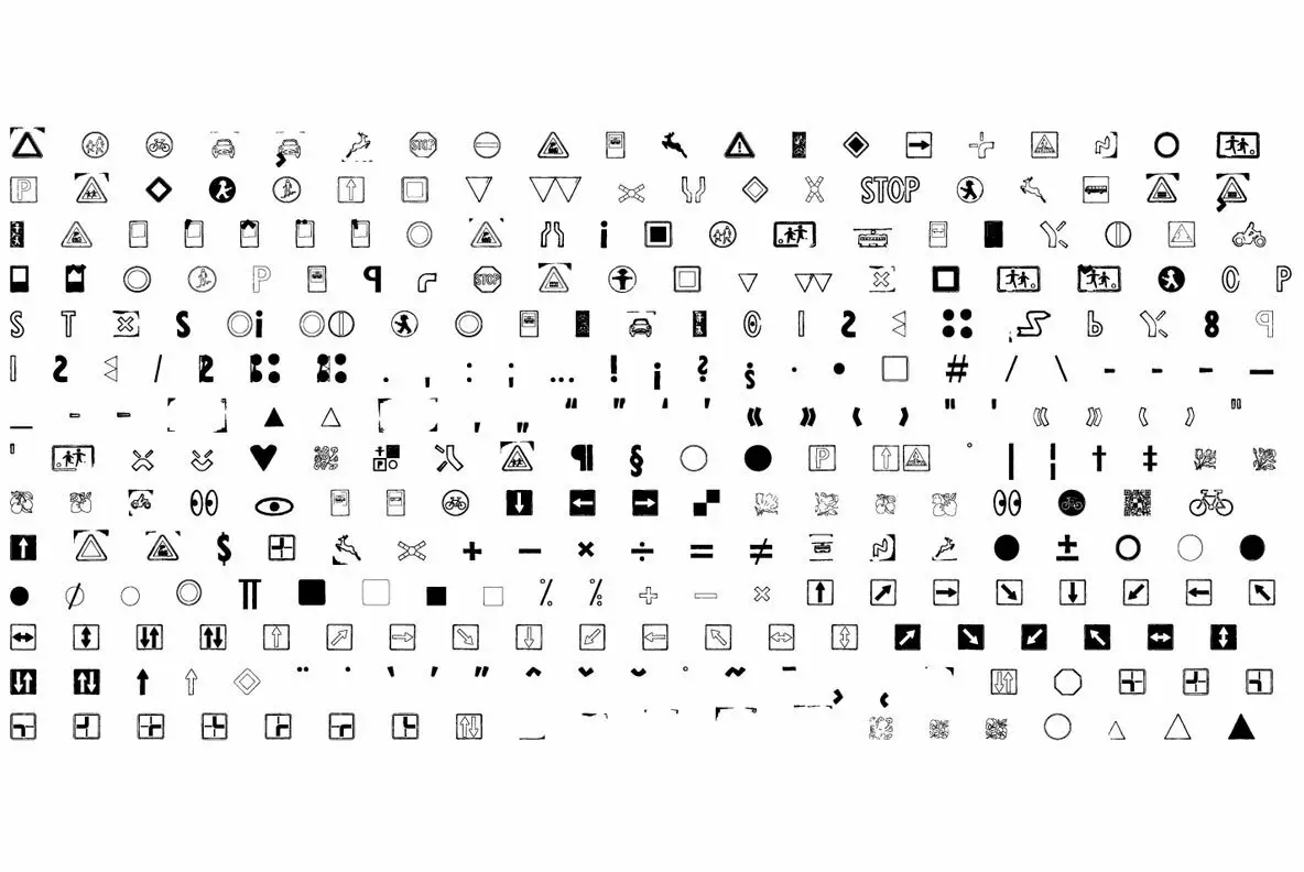 GDR Traffic Symbols Font - YouWorkForThem