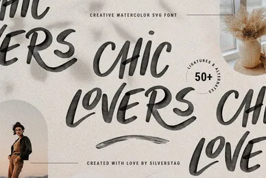 CHIC LOVERS   Watercolor SVG Font