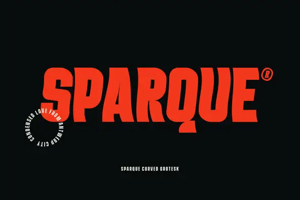 Sparque Curved Font