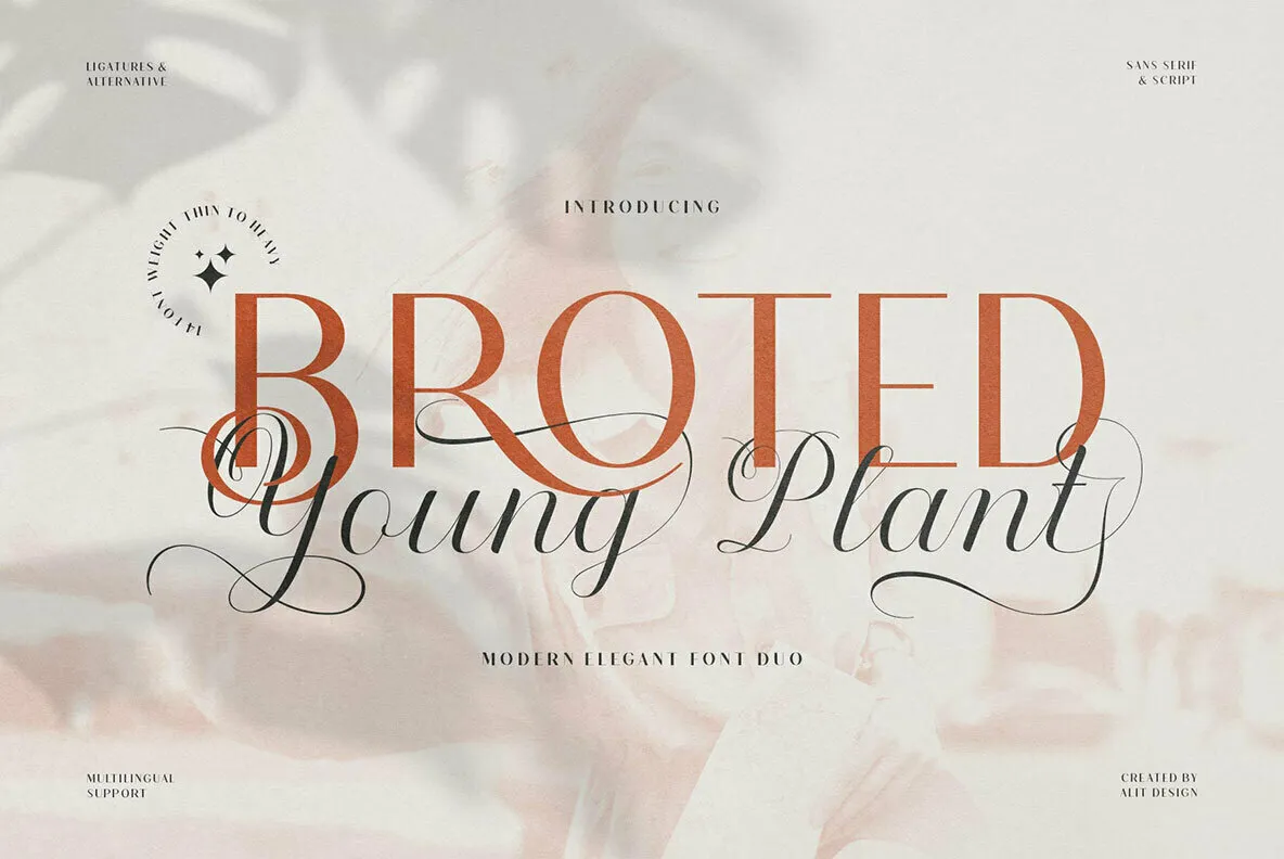 Broted Young Plant Font Duo
