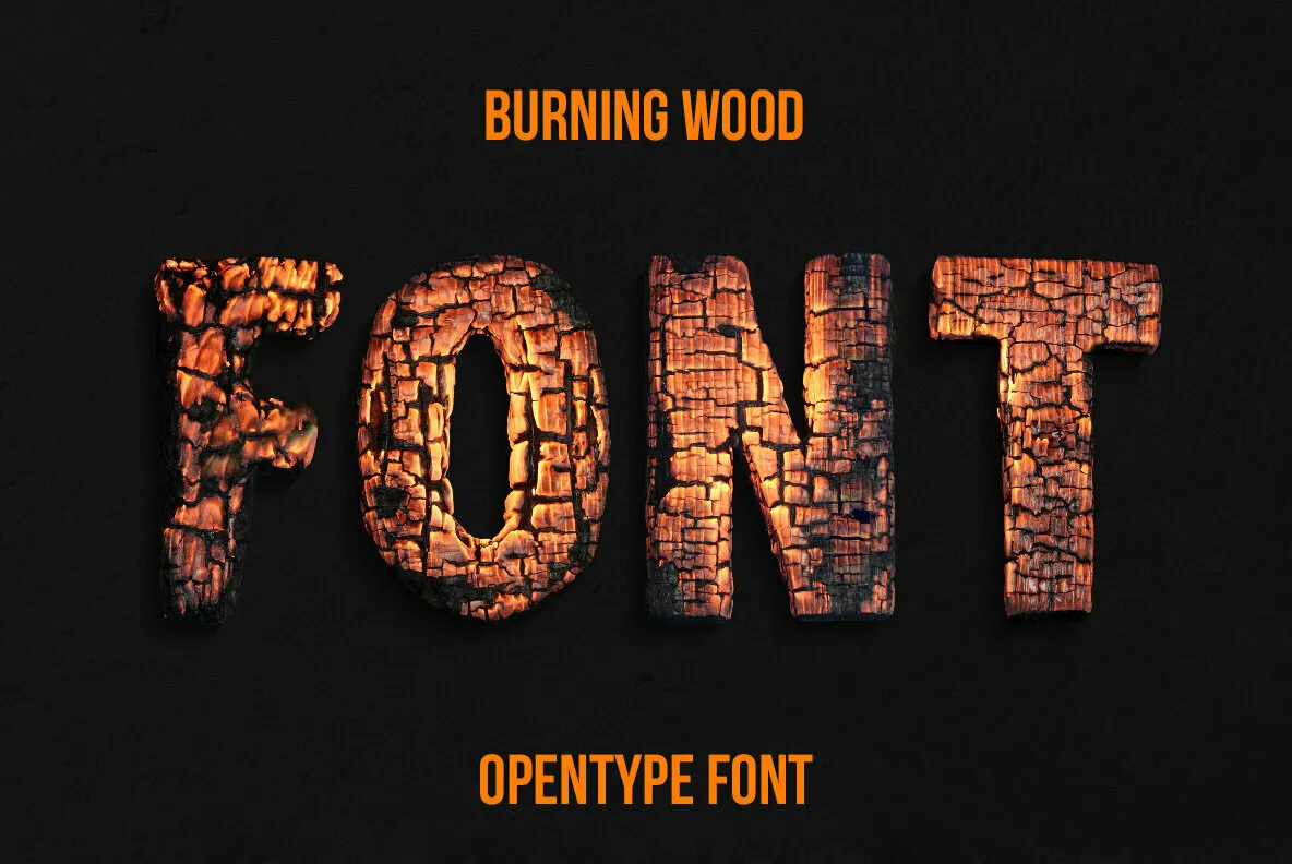 Burning Wood SVG Font