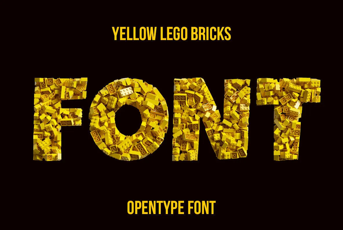 Yellow Lego Bricks SVG Font
