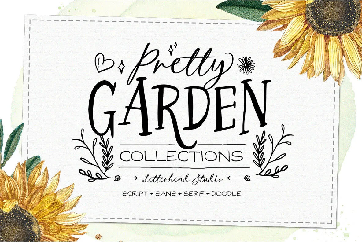 Pretty Garden Font Trio