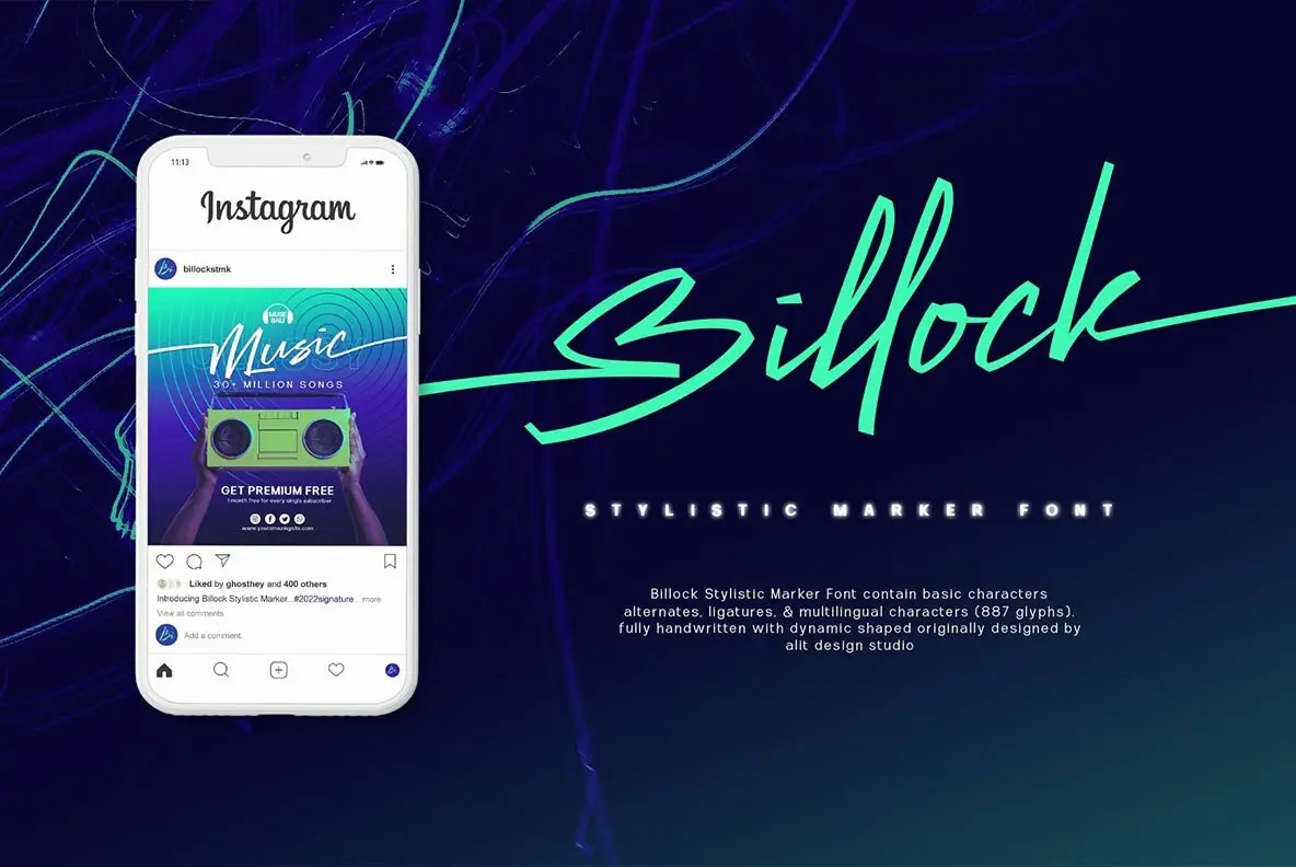 Billock Script font - YouWorkForThem