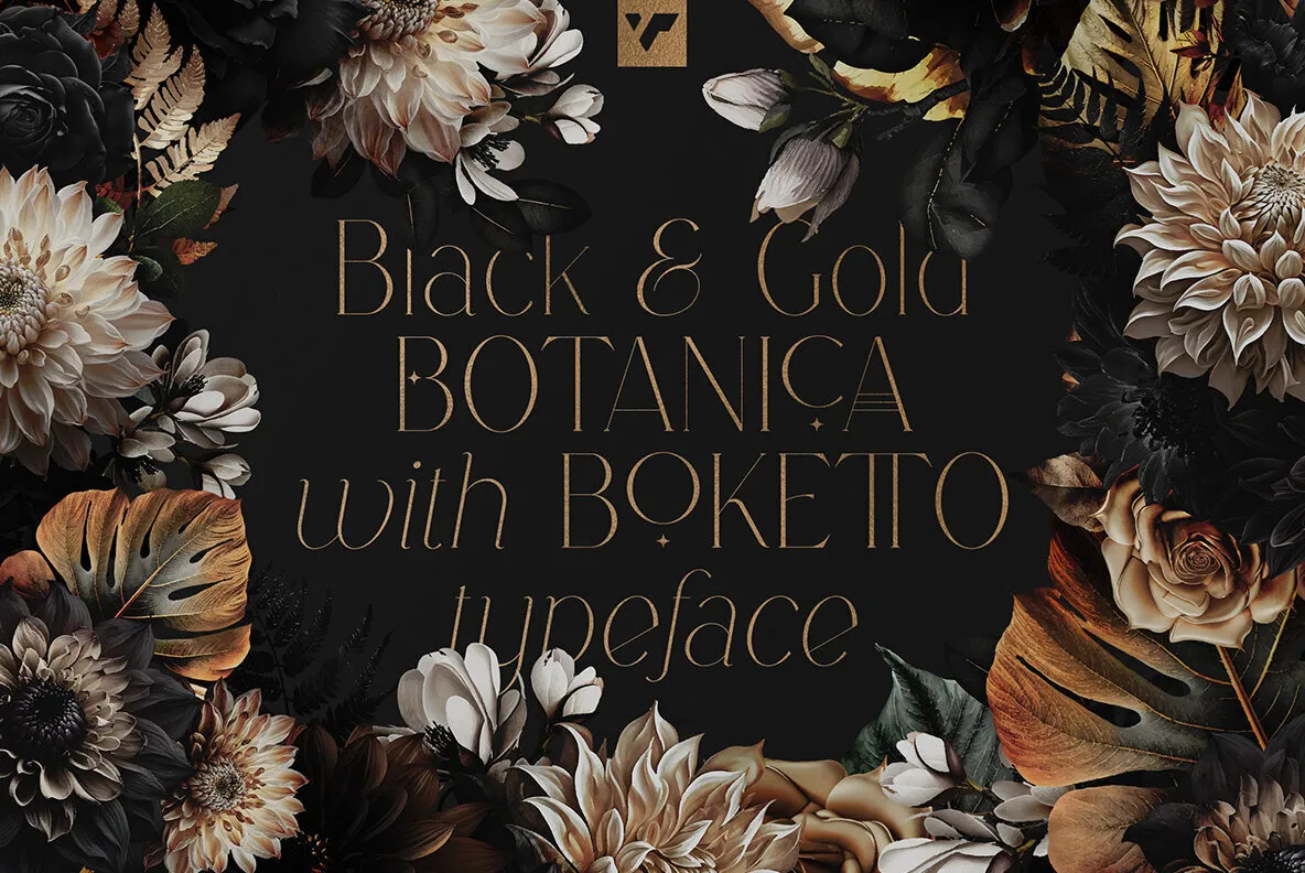 Black - Gold with Boketto typeface
