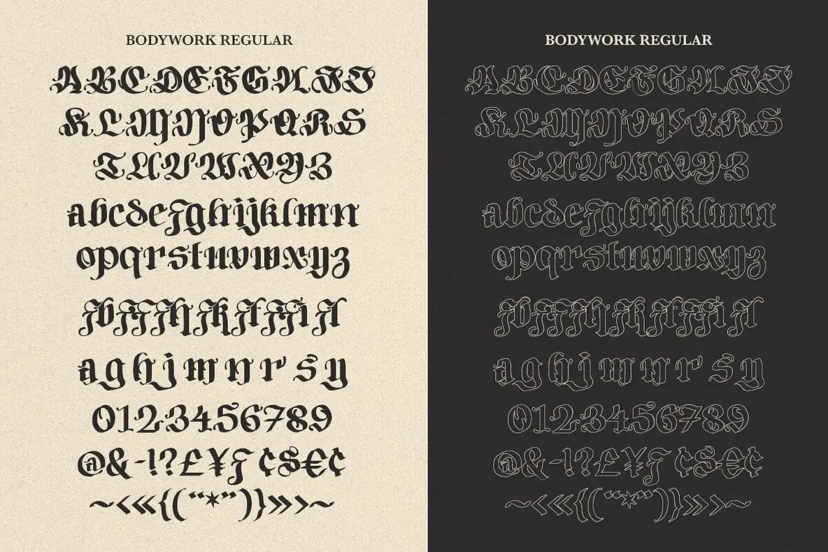 Bodywork Font - YouWorkForThem