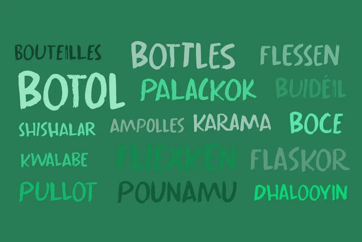 Bouteilles Font FontPath bouteilles-font-fontpath