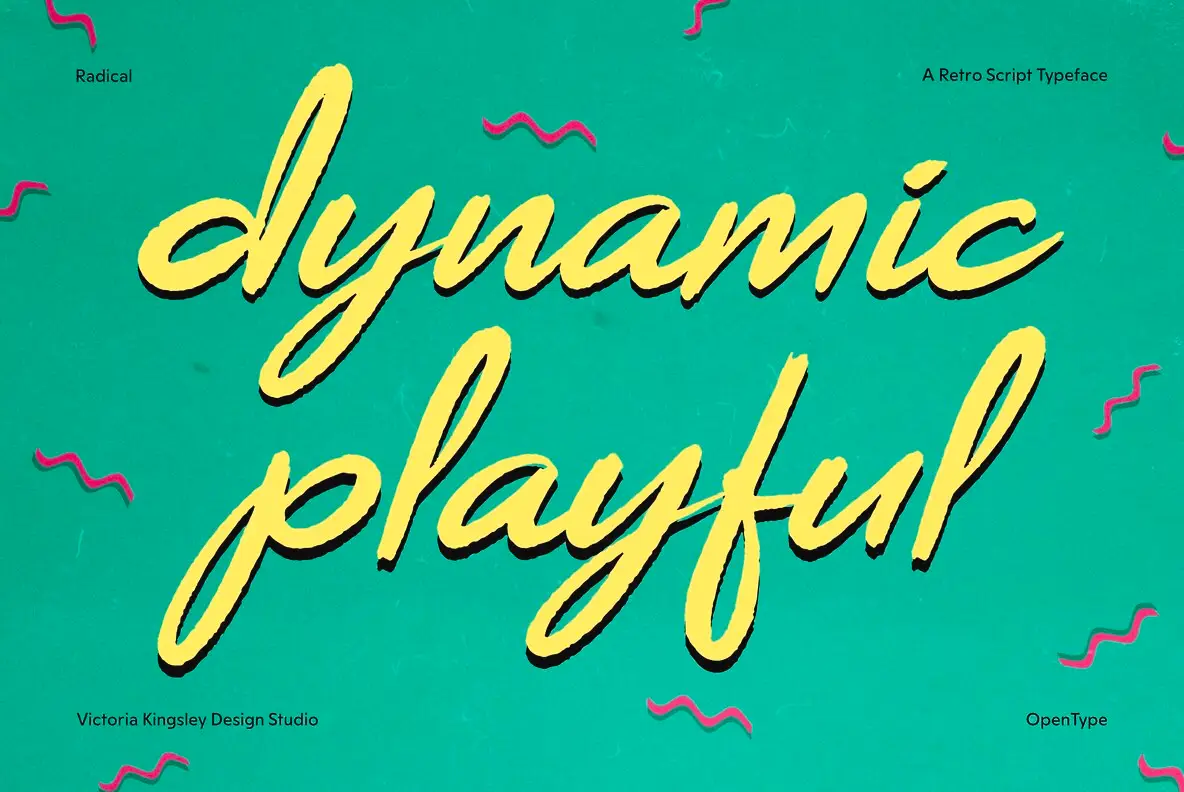 Radical Script 80s Font - Fontpath