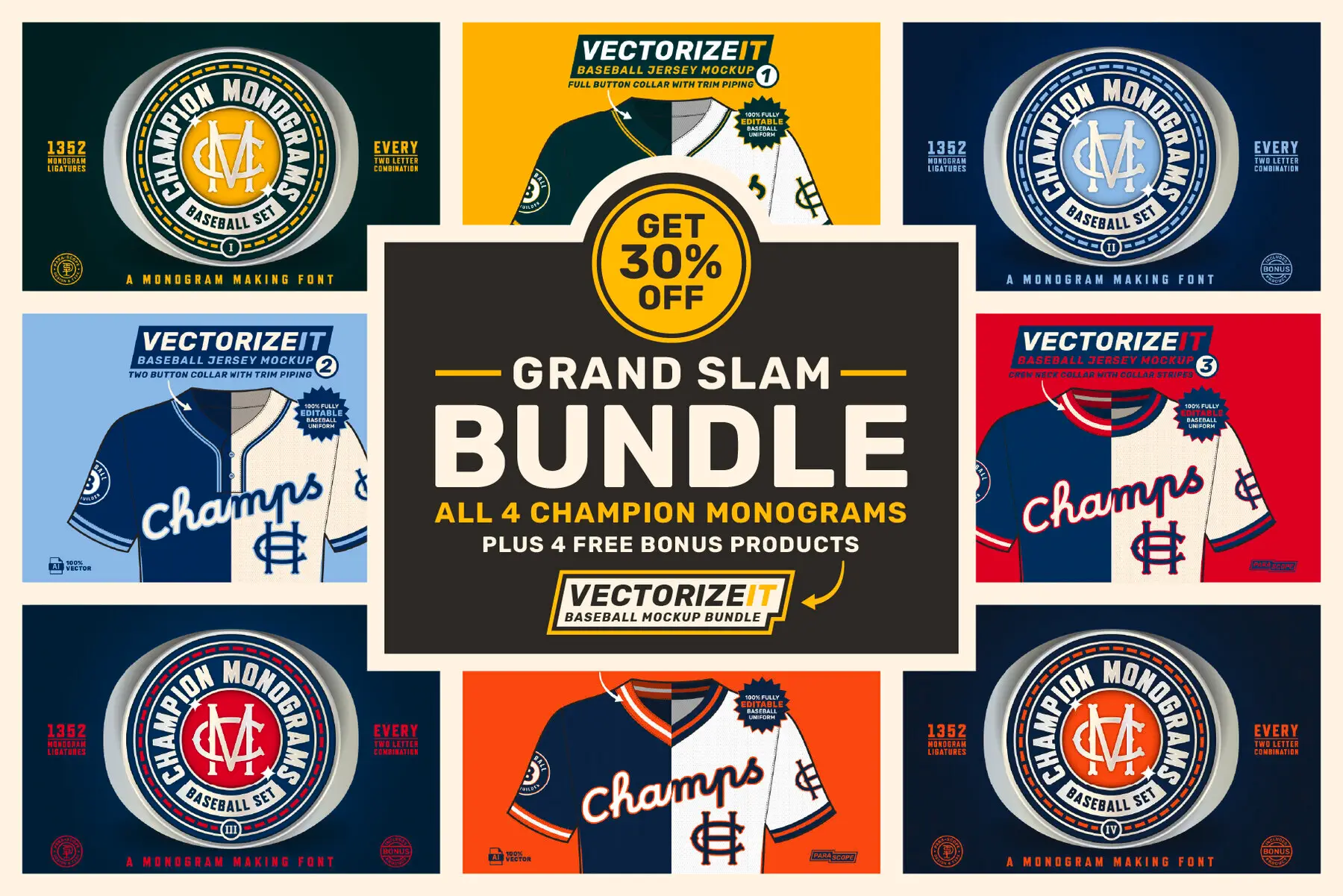 Champion Monograms Grand Slam Bundle