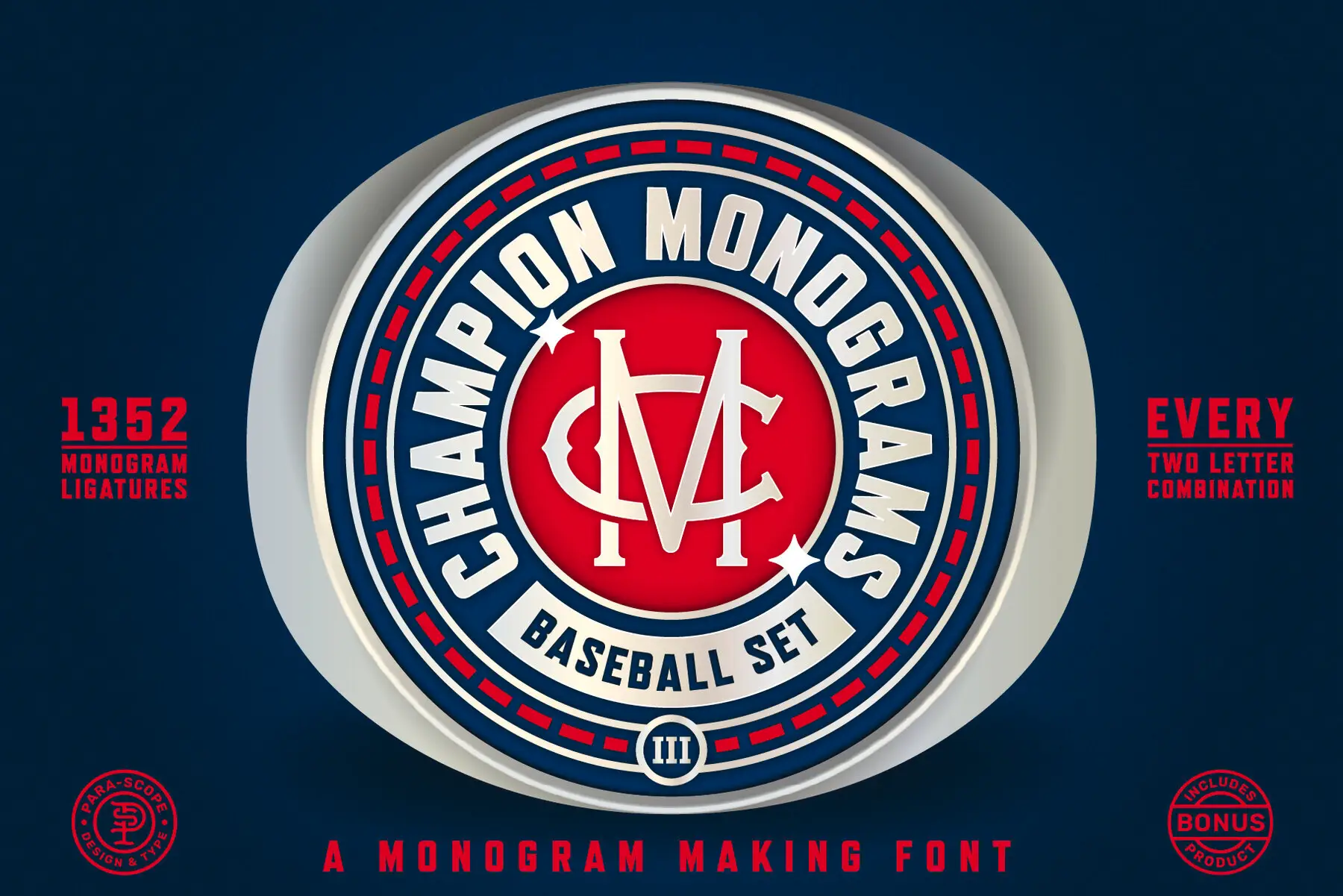 Champion Monograms Font  Baseball 3