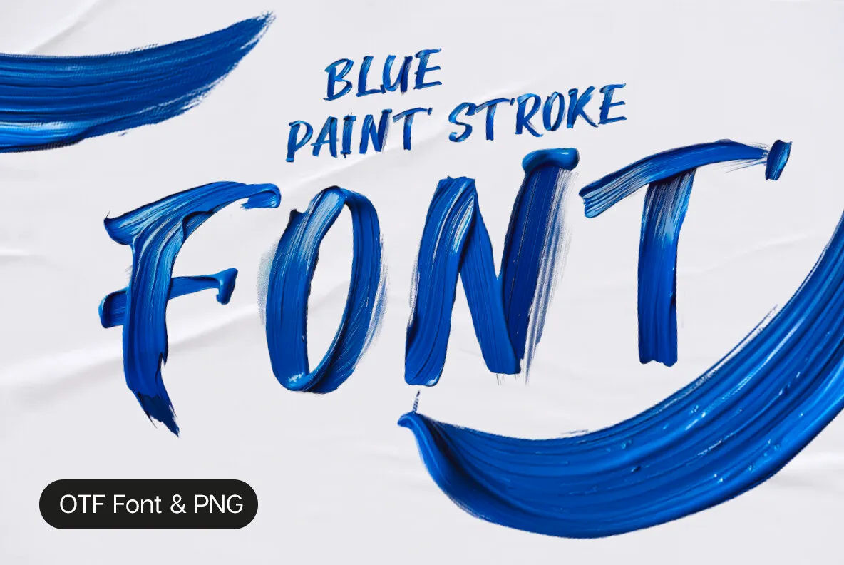 Blue Paint Stroke