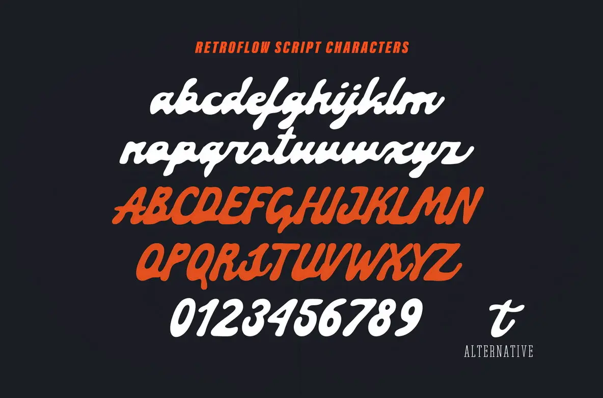 Retroflow Script Font - Fontpath