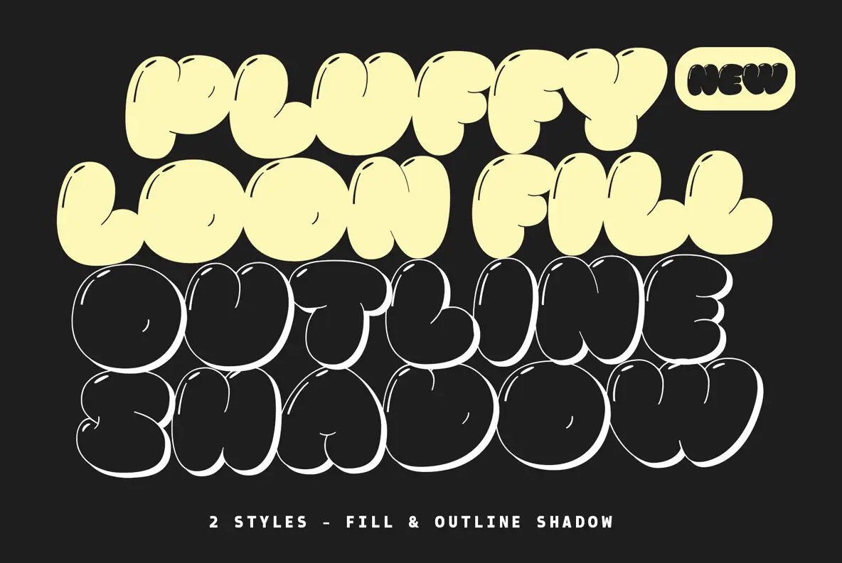 Fancy Loon Lettering Pluffy Loon Font - YouWorkForThem