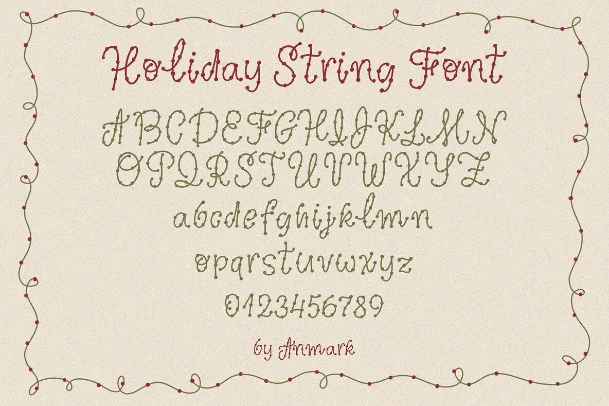 Holiday String Font - FontPath