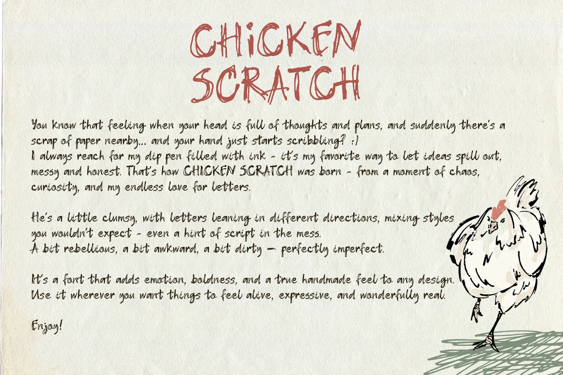 Chicken Scratch Font - YouWorkForThem