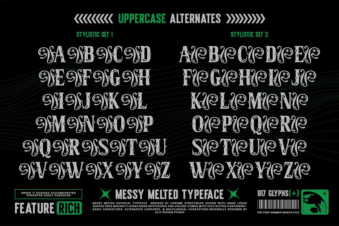 Melted Eight Messy Melted Font - Fontpath