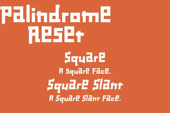 Palindrome Reset Font