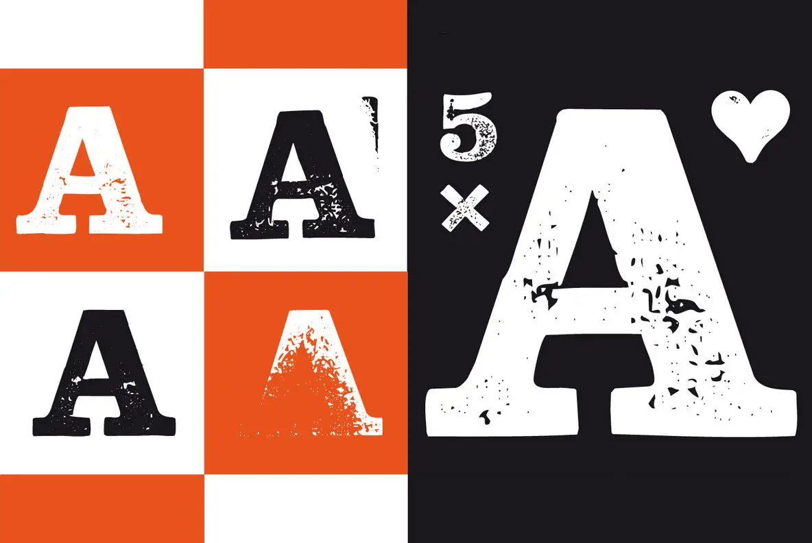 Hand Stamp Slab Serif Rough Font - Fontpath