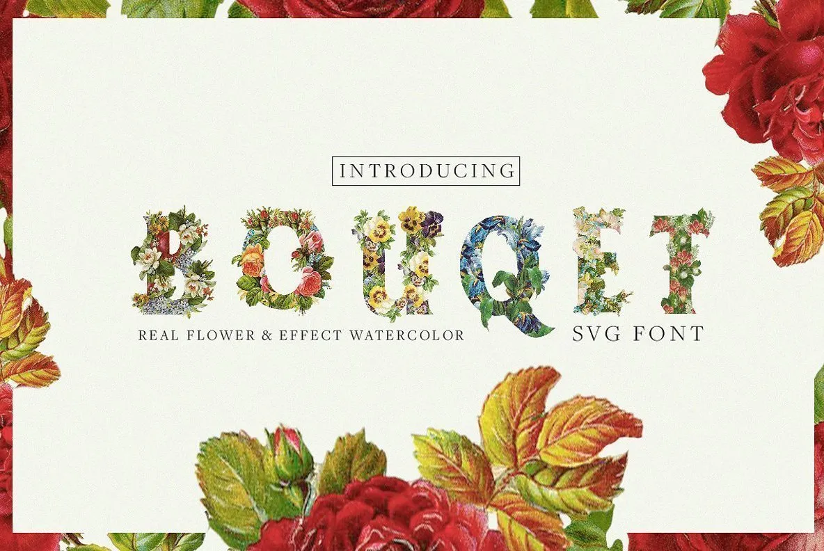 Bouquet Flower & Watercolor (SVG Font)