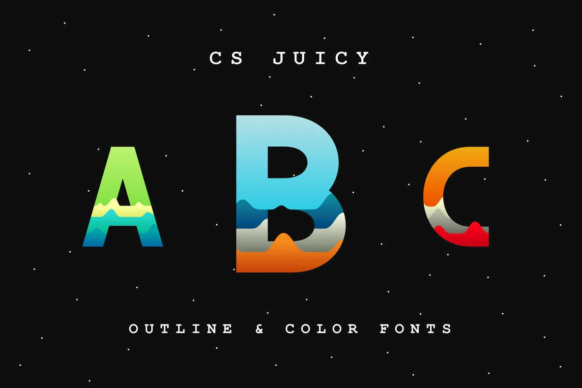CS Juicy (Color Font and Outline)