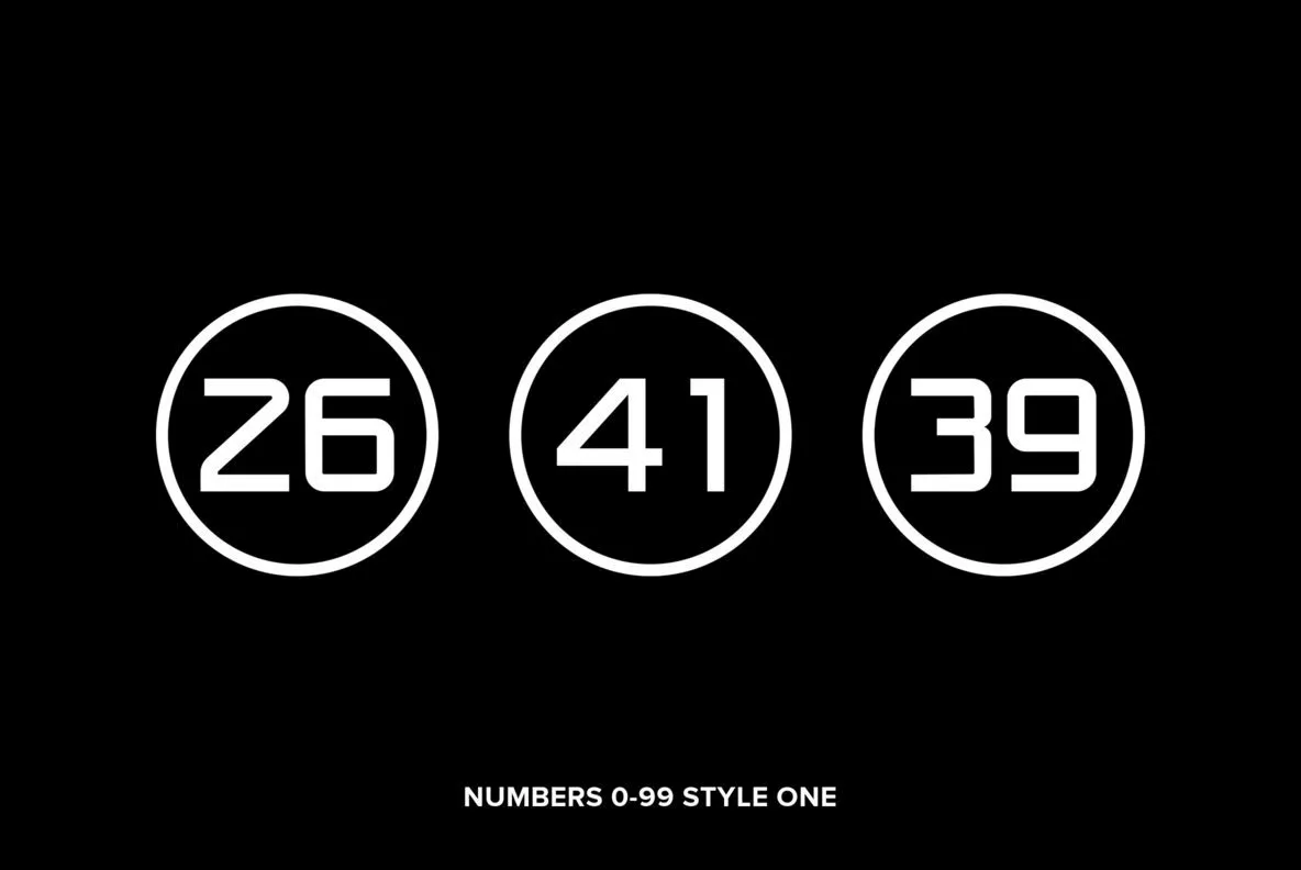Numbers 0-99 Style One