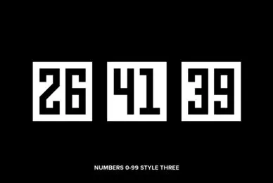 Numbers 0 99 Style Three