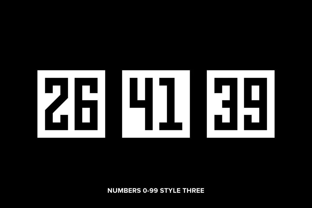 Numbers 0-99 Style Three