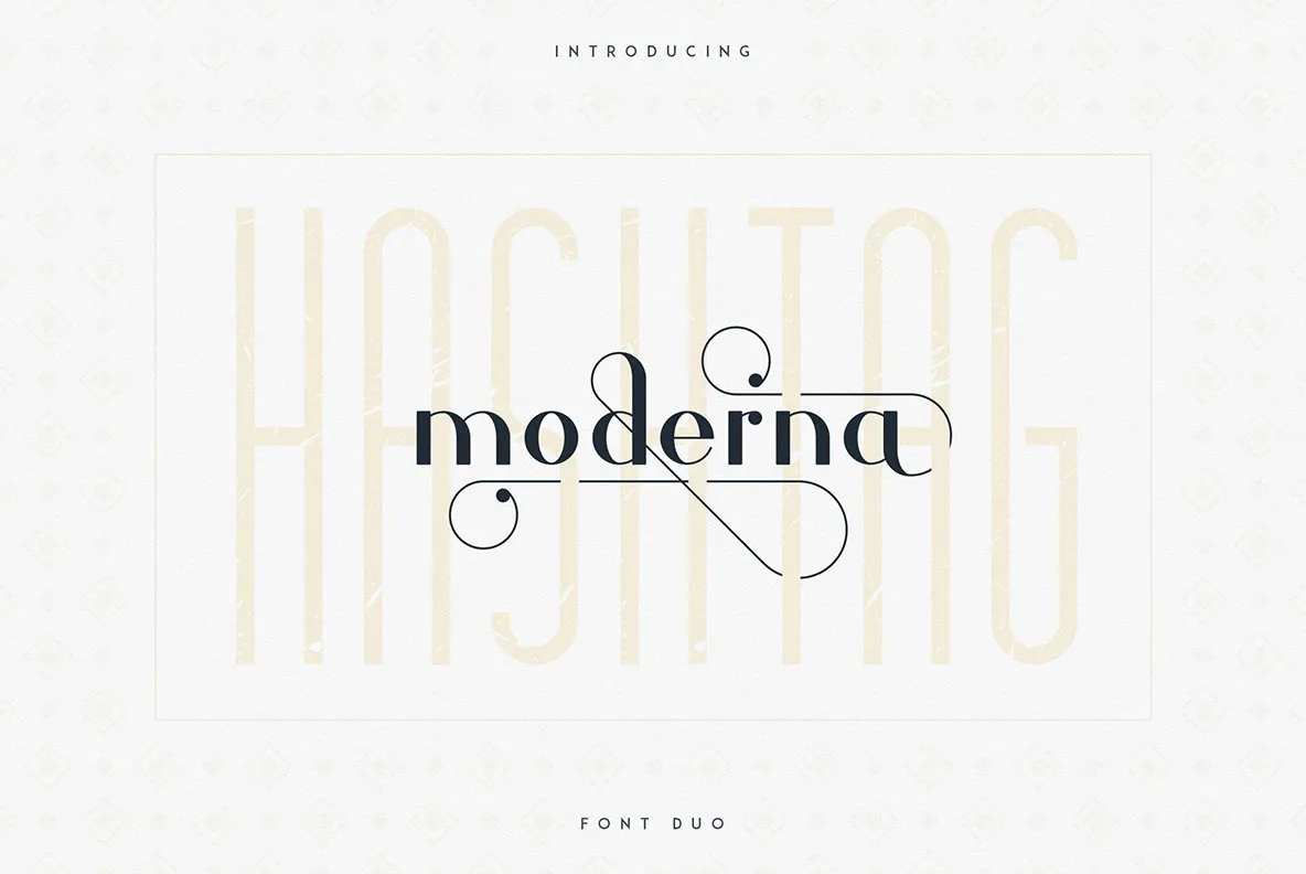 Hashtag Moderna Font Duo and Extras