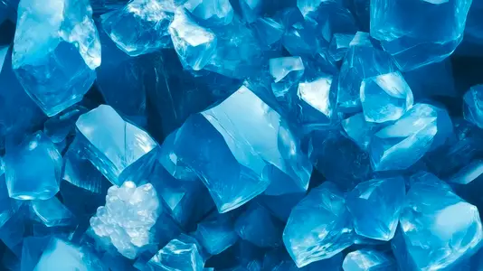 Sparkling blue crystals  showcasing their intricate shapes
